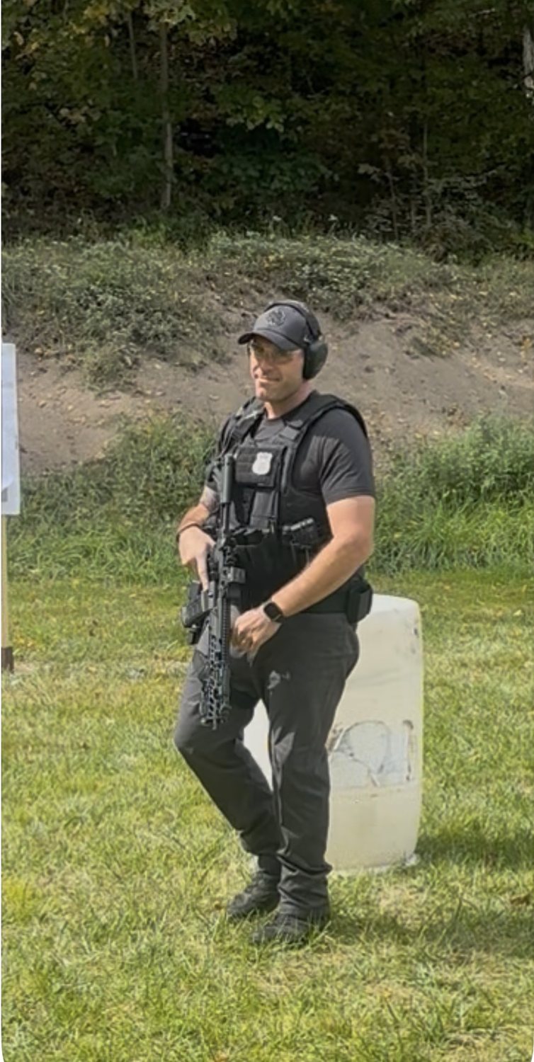 Brian Grise, owner of O&rsquo;Houlihan Designs, during firearms training